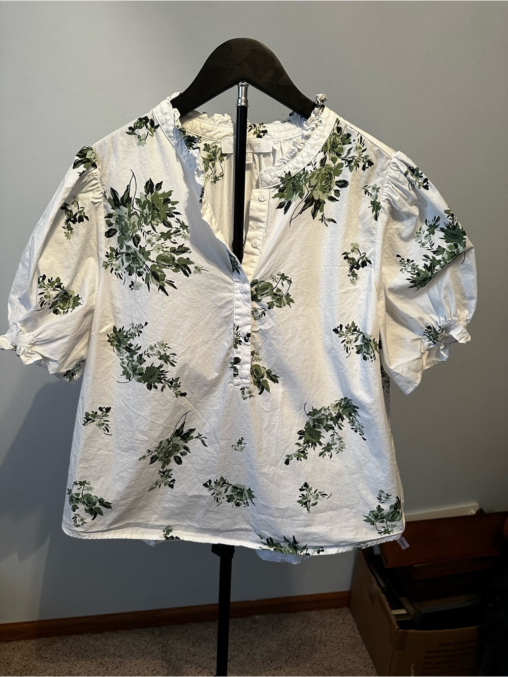 Sugarlips Ria Floral Clove Puff Sleeve Top